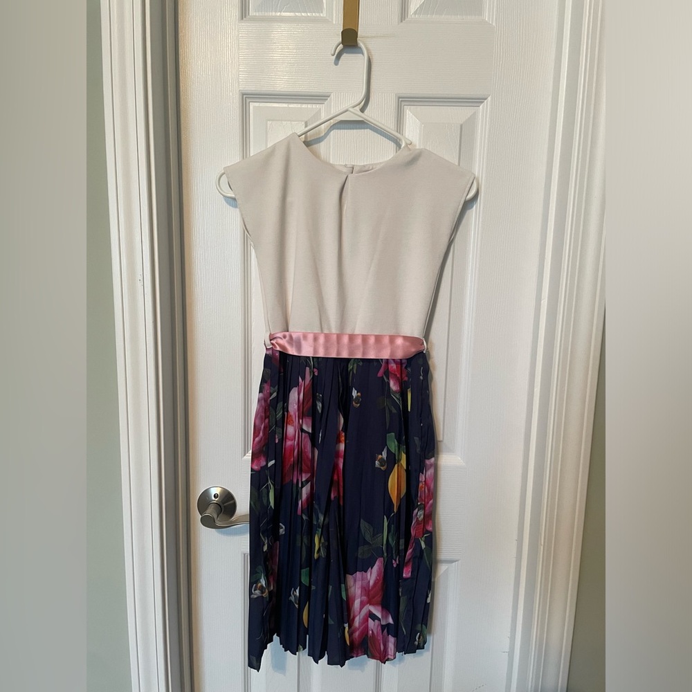 Ted Baker Girls Navy & White Floral Jumpsuit